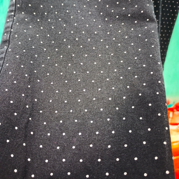 Talbots Black and White Polka Dot Stretchy Skinny Cropped Ankle Pants Size 8 - Picture 5 of 11